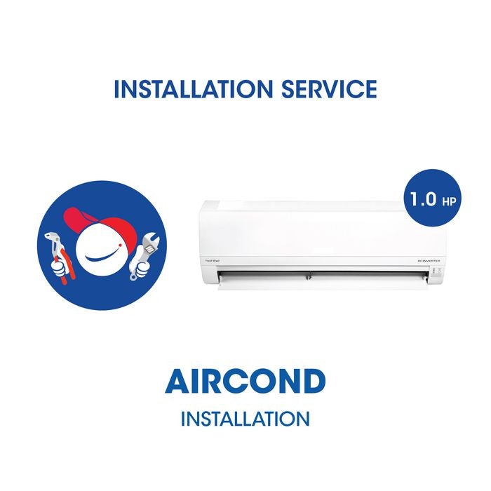 Air Conditioner Installation Work 1.0HP With Material <10FT Copper Piping For Gas R32A | TBM Online