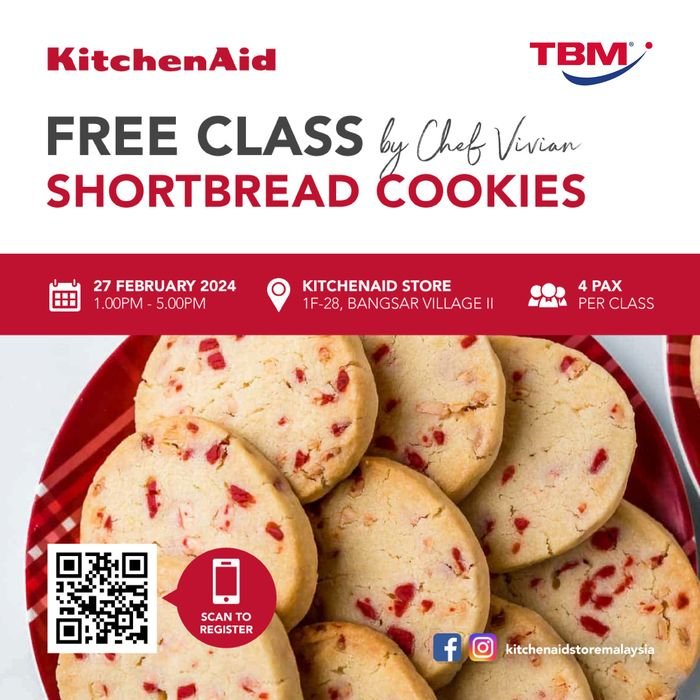 KitchenAid Class - Shortbread Cookies - 27th Feb 2024, Tuesday | TBM Online