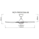 Rubine RCF-FRESCO56-5B-MW Fresco Ceiling Fan 56" 5 Blades Matt White | TBM Online