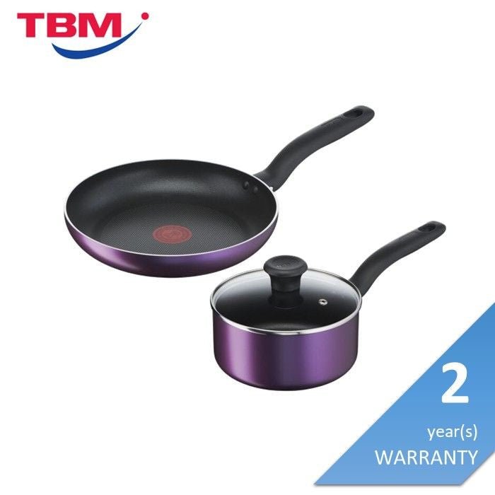 TEFAL B504S2 COOKING SOURCE 3 PCS Set: Frypan 24cm + Saucepan 18cm + Lid | TBM Online