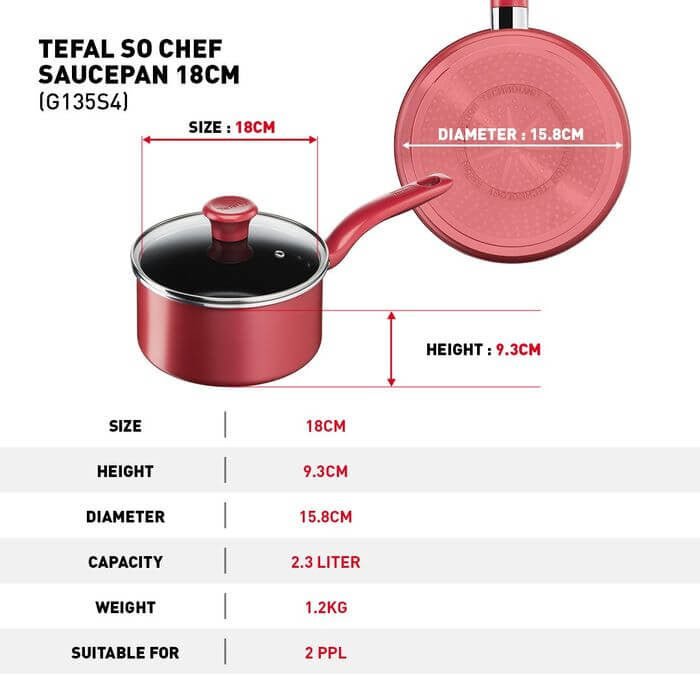 Tefal G135S4 SO Chef Induction 4PCS Set:Deep Frypan 24CM + Saucepan 28CM + Lid + Spatula | TBM Online