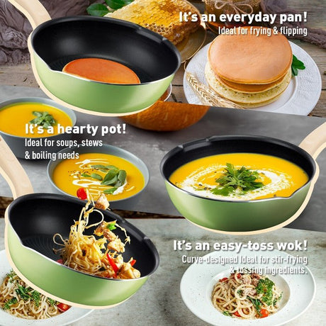 Tefal G16725 One-Pick-Pot-Pan With Lid 22cm Beige BEIGE | TBM Online