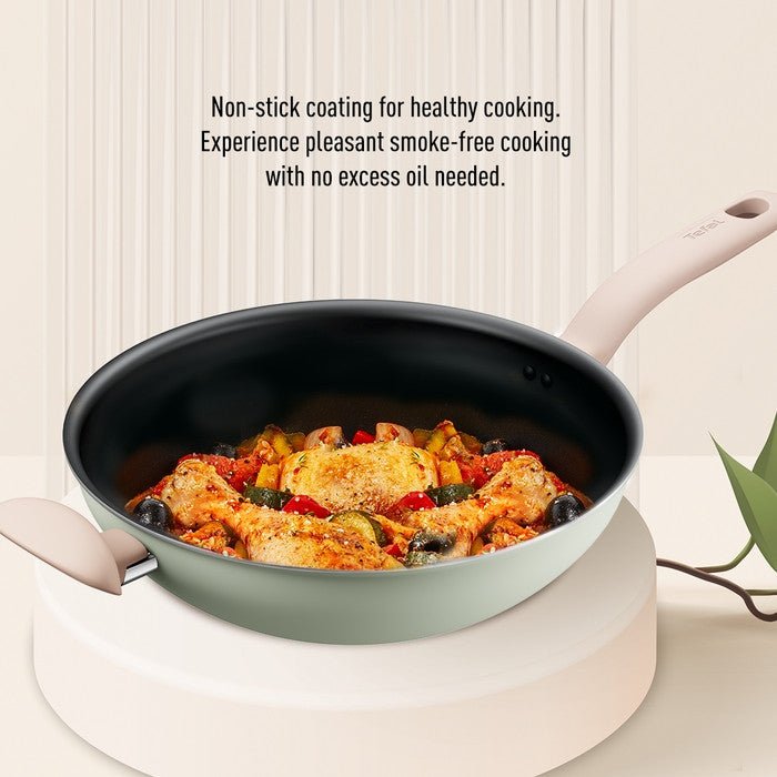 Tefal G17916 Cookware SO Matcha Wokpan With Lid 30cm | TBM Online