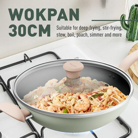 Tefal G17916 Cookware SO Matcha Wokpan With Lid 30cm | TBM Online