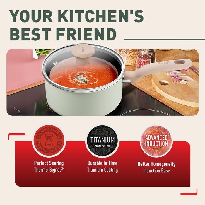 Tefal G17923 Cookware SO Matcha Saucepan With Lid 18CM | TBM Online