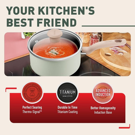 Tefal G17923 Cookware SO Matcha Saucepan With Lid 18CM | TBM Online