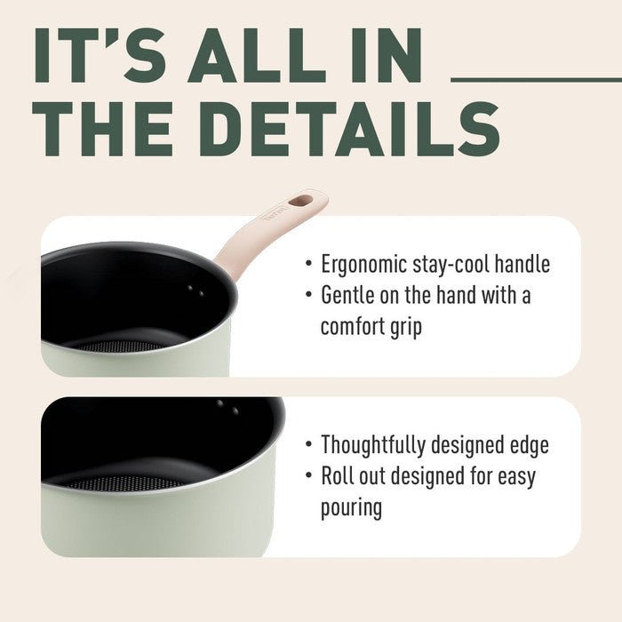 Tefal G17923 Cookware SO Matcha Saucepan With Lid 18CM | TBM Online