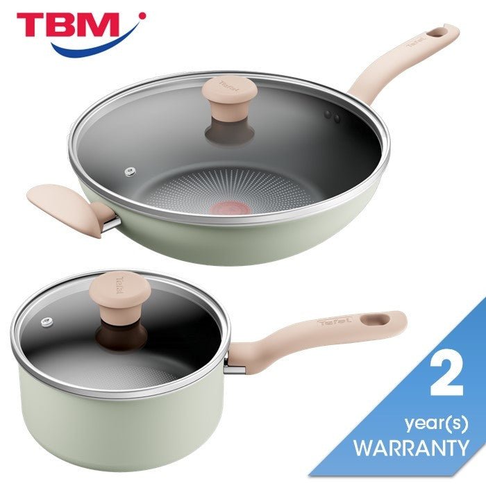 Tefal G179S4 Cookware SO Matcha 4-pc Set (Wokpan 30cm + SCP 19cm) | TBM Online
