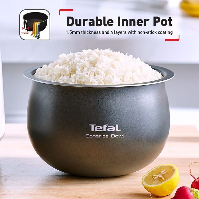 Tefal RK7321 Jar Rice Cooker Fuzzy Logic Spherical Pot 1.8L | TBM Online
