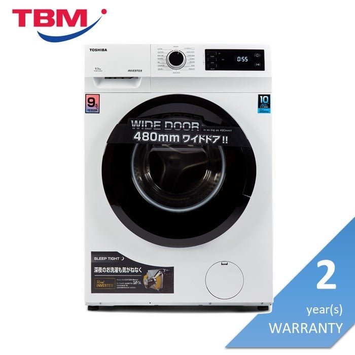 Toshiba TW-BK105S2M Front Load Washer Inverter 9.5 kg White | TBM Online