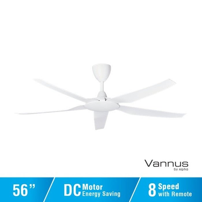 Vannus IRIZ 5B/56 MATT WHITE Ceiling Fan 5 Blades 56 Inch Motor DC Matt White | TBM Online