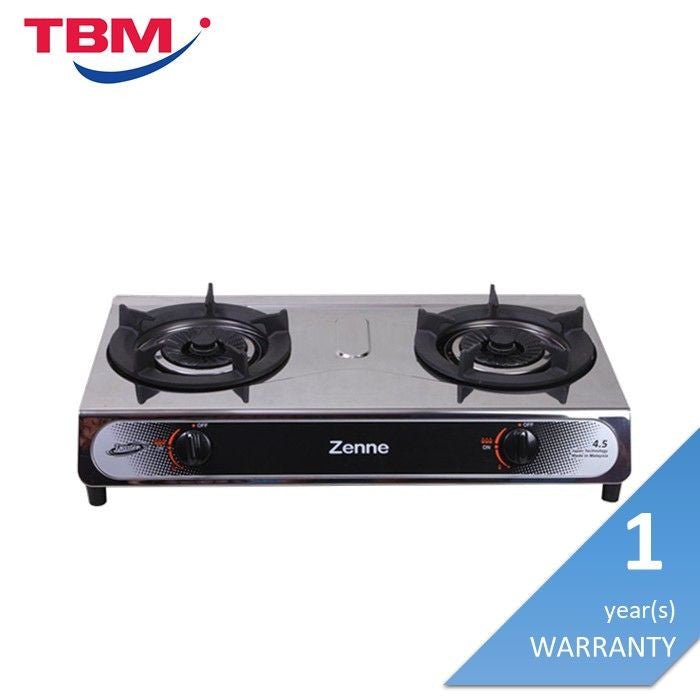 Zenne KGT-401B (SS) Gas Stove 120X120MM 2BR Twister S.Steel | TBM - Your Neighbourhood Electrical Store