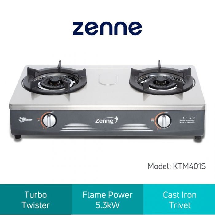 Zenne KTM-401S - MB Gas Stove 120X120MM 2BR Turbo Twister | TBM - Your Neighbourhood Electrical Store